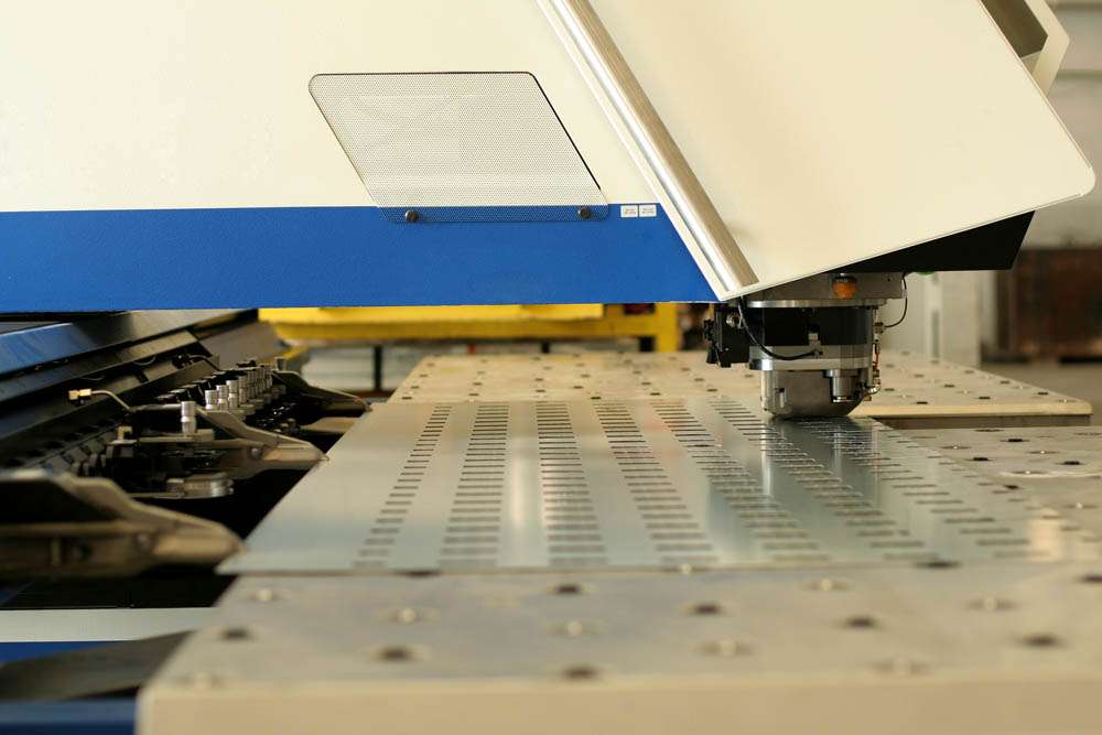 Programmable punching machine used for power industry, close up